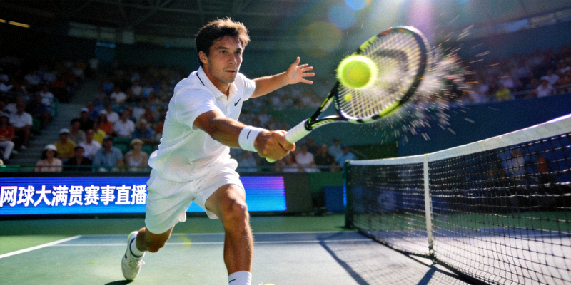 网球大满贯赛事直播，选手发球瞬间